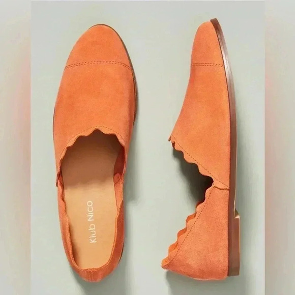 Anthropologie Klub Nico Georgette Ink Suede Flat - Picture 1 of 13